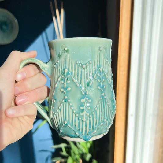 Tall Turquoise Mug