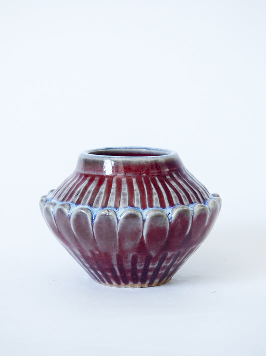 Bud Vase in Red and Blue