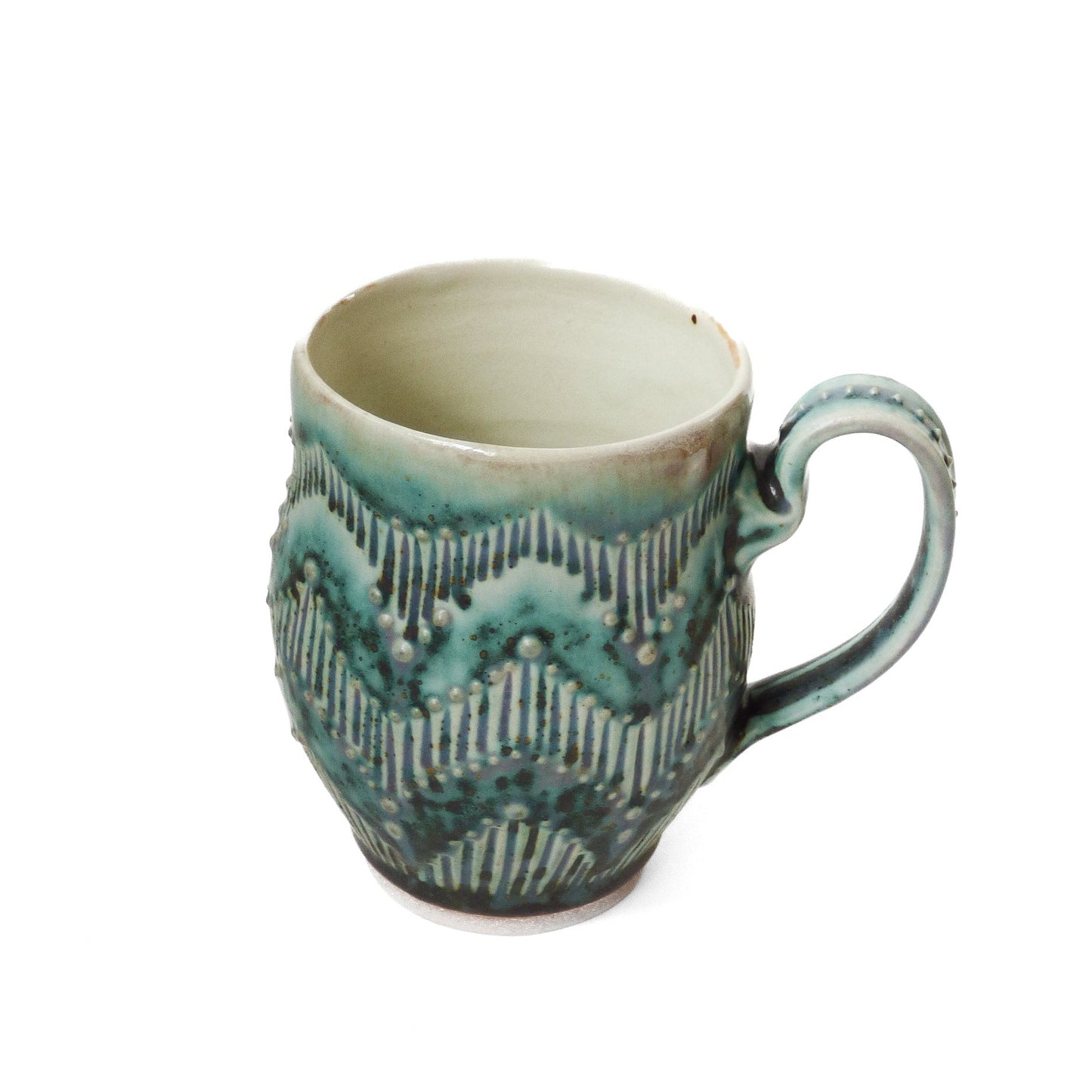 Turquoise, Black, and Bronze Matte Mug