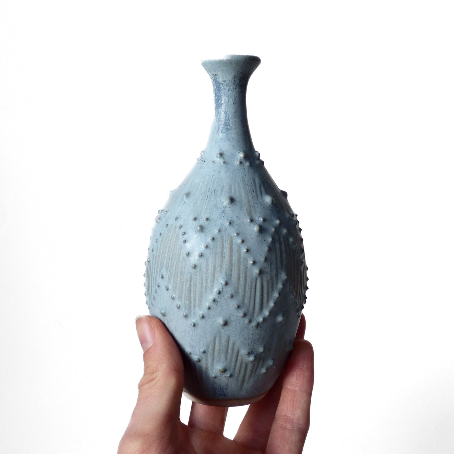 Long Neck Matte Blue Vase