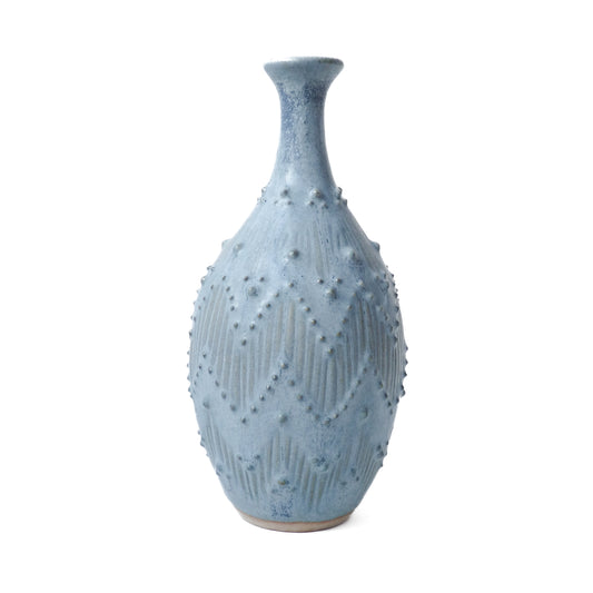 Long Neck Matte Blue Vase