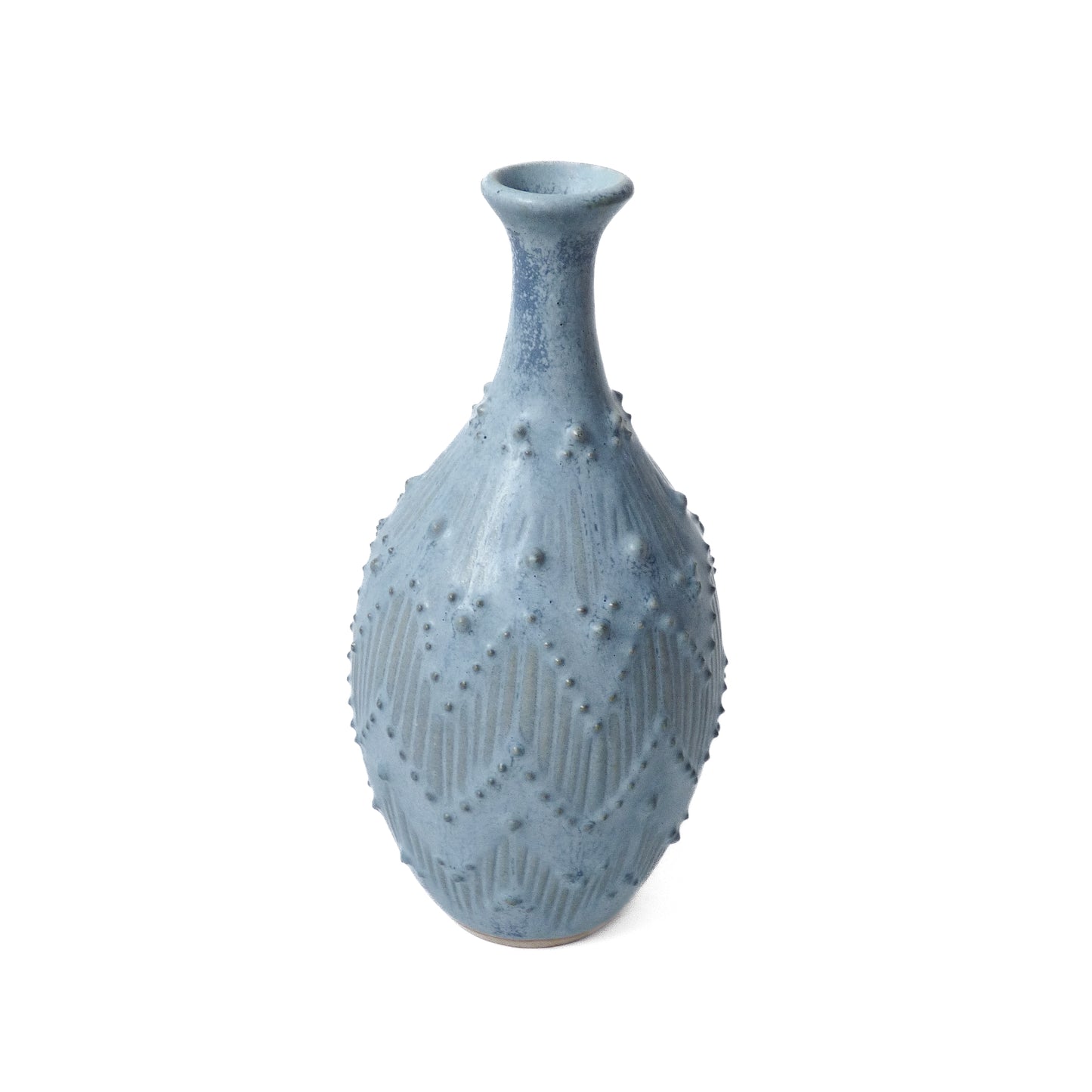 Long Neck Matte Blue Vase